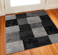 3 Gray And Black Geometric Square Rug