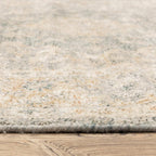 HomeRoots 509480 8 x 10 ft. Gray & Beige Oriental Hand Loomed Stain Resistant Rectangle Area Rug with Fringe