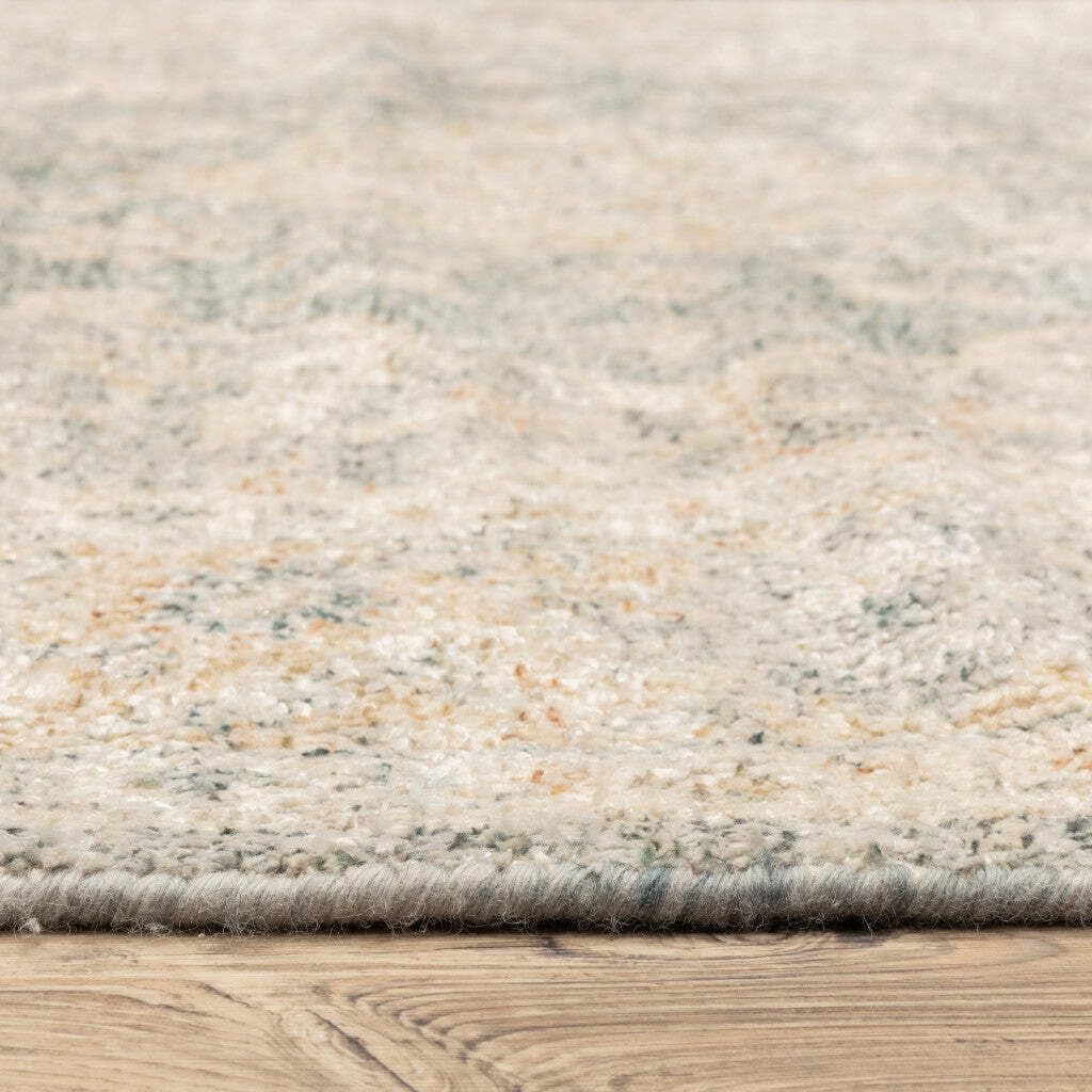 HomeRoots 509480 8 x 10 ft. Gray & Beige Oriental Hand Loomed Stain Resistant Rectangle Area Rug with Fringe