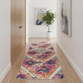 16 Yellow And Beige Abstract Runner Rug