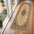 7 Beige And Cream Oriental Runner Rug