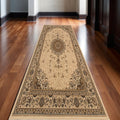 30 Runner Beige And Cream Oriental Runner Rug
