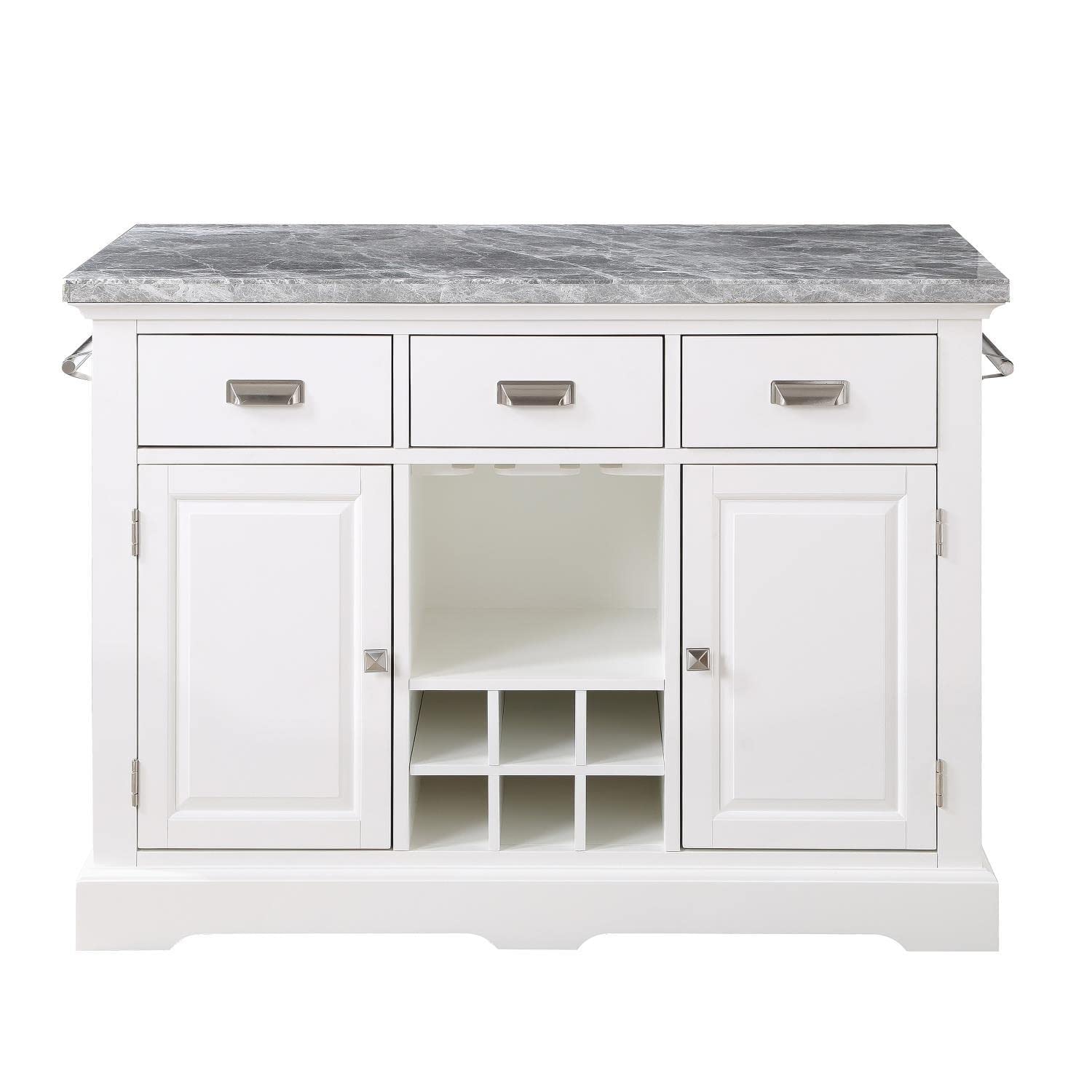 Steve Silver Zermatt White Kitchen Island 3-Piece Set