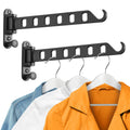 SKIKEN Wall Mounted Clothes Hanger with Swing Arm, Laundry Room Drying Rack, Swing Away Valet Hook, Foldable 180Rotation, Sturdy