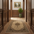 16 Beige And Cream Oriental Runner Rug