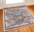 2 X 2 Gray Beige And Rust Southwestern Square Rug