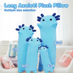 Miaohaha Plush Axolotl Toy Stuffed Animal Long Axolotl Toy Pillow Body Pillow Gift For Kids And Girls (Blue,90Cm/35.4In)