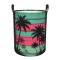 Laundry Basket Dirty Clothes Hamper for Bedroom Miami Pink Palms