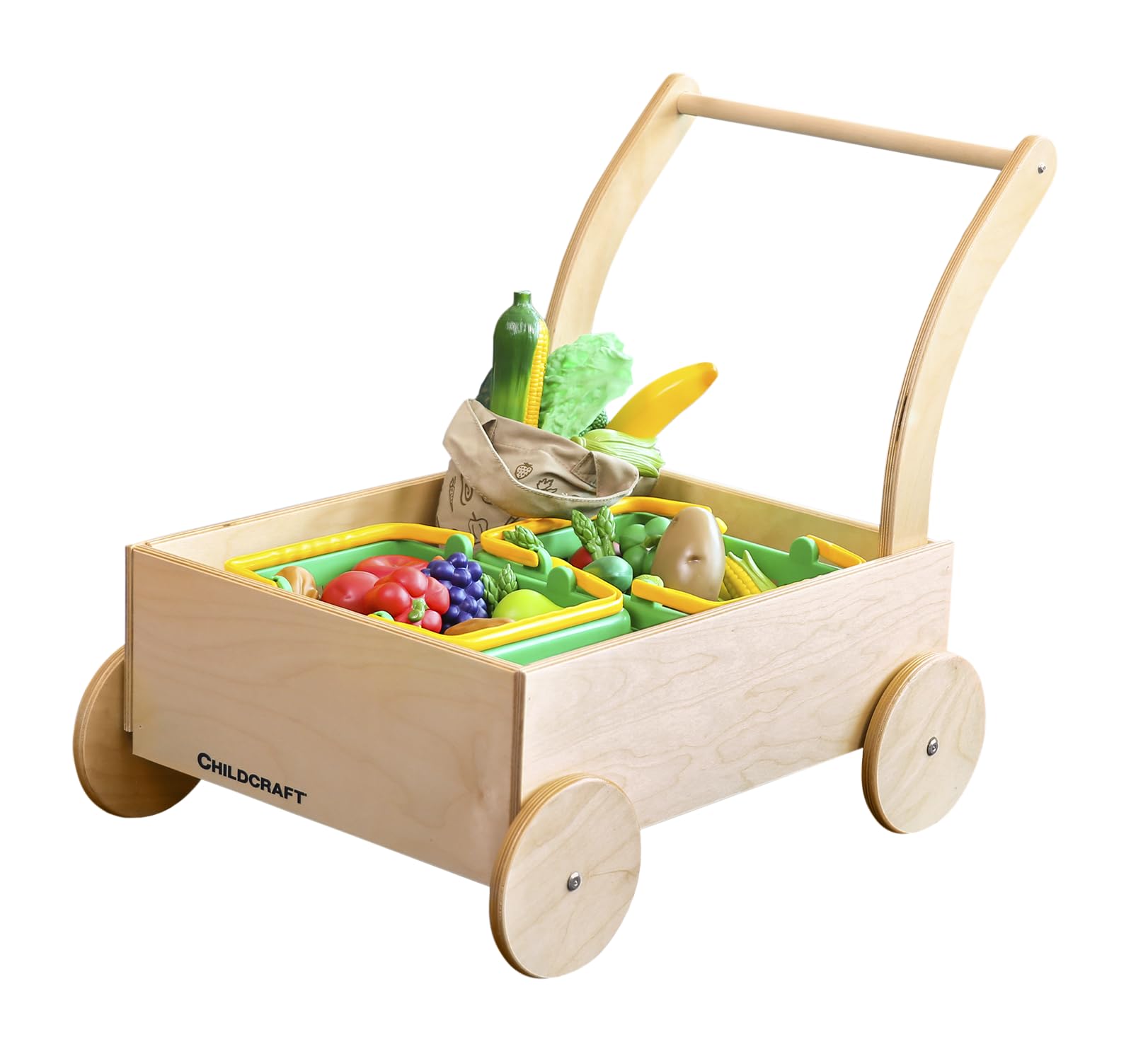 Childcraft Wooden Push Cart