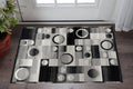 2 X 3 Black And Gray Geometric Area Rug