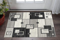 2 X 3 Gray And Black Geometric Area Rug