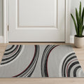 2 X 3 Gray And Black Abstract Area Rug