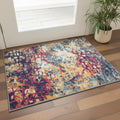 2 X 3 Yellow And Blue Abstract Area Rug