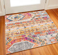 2 X 2 Yellow And Beige Abstract Square Rug