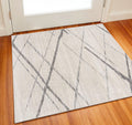 2 X 2 Beige And Gray Abstract Square Rug