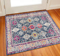 2 X 2 Blue Beige And Pink Southwestern Square Rug
