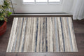 2 X 3 Blue Brown And Beige Striped Area Rug