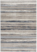 2 X 2 Blue Brown And Beige Striped Square Rug