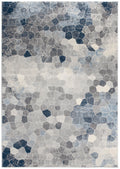 2 X 2 Blue Beige And Gray Cobblestone Square Rug