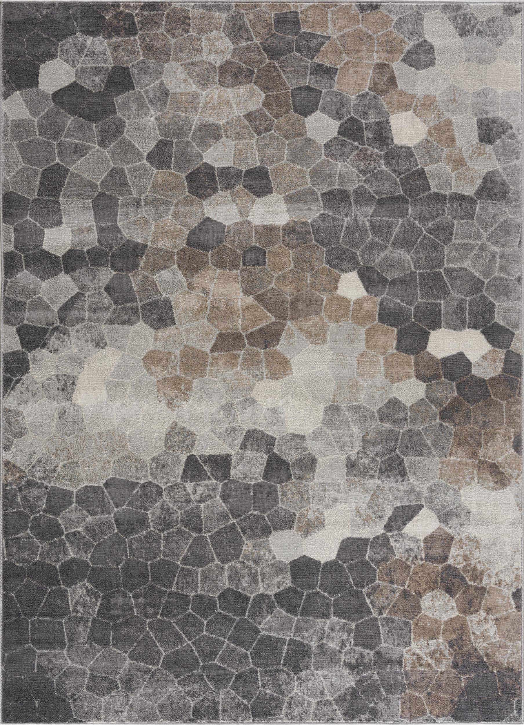 2 X 2 Brown Charcoal And Gray Cobblestone Square Rug