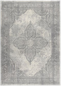 2 X 2 Gray And Beige Oriental Square Rug