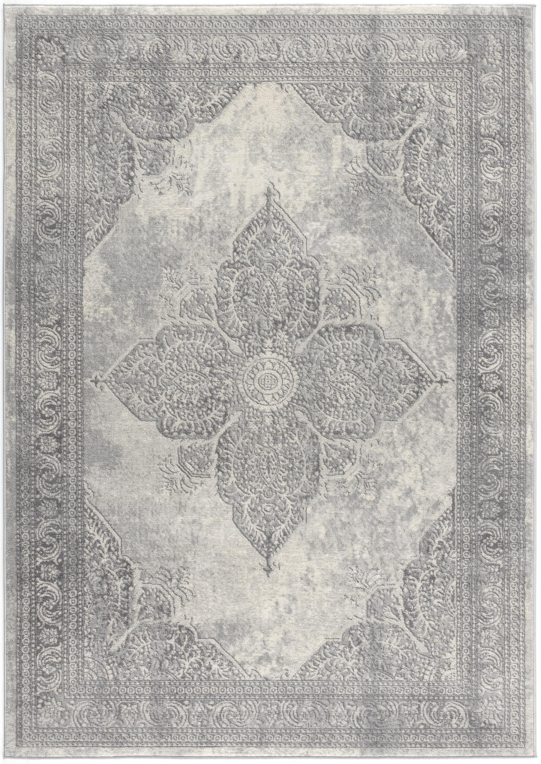 2 X 2 Gray And Beige Oriental Square Rug