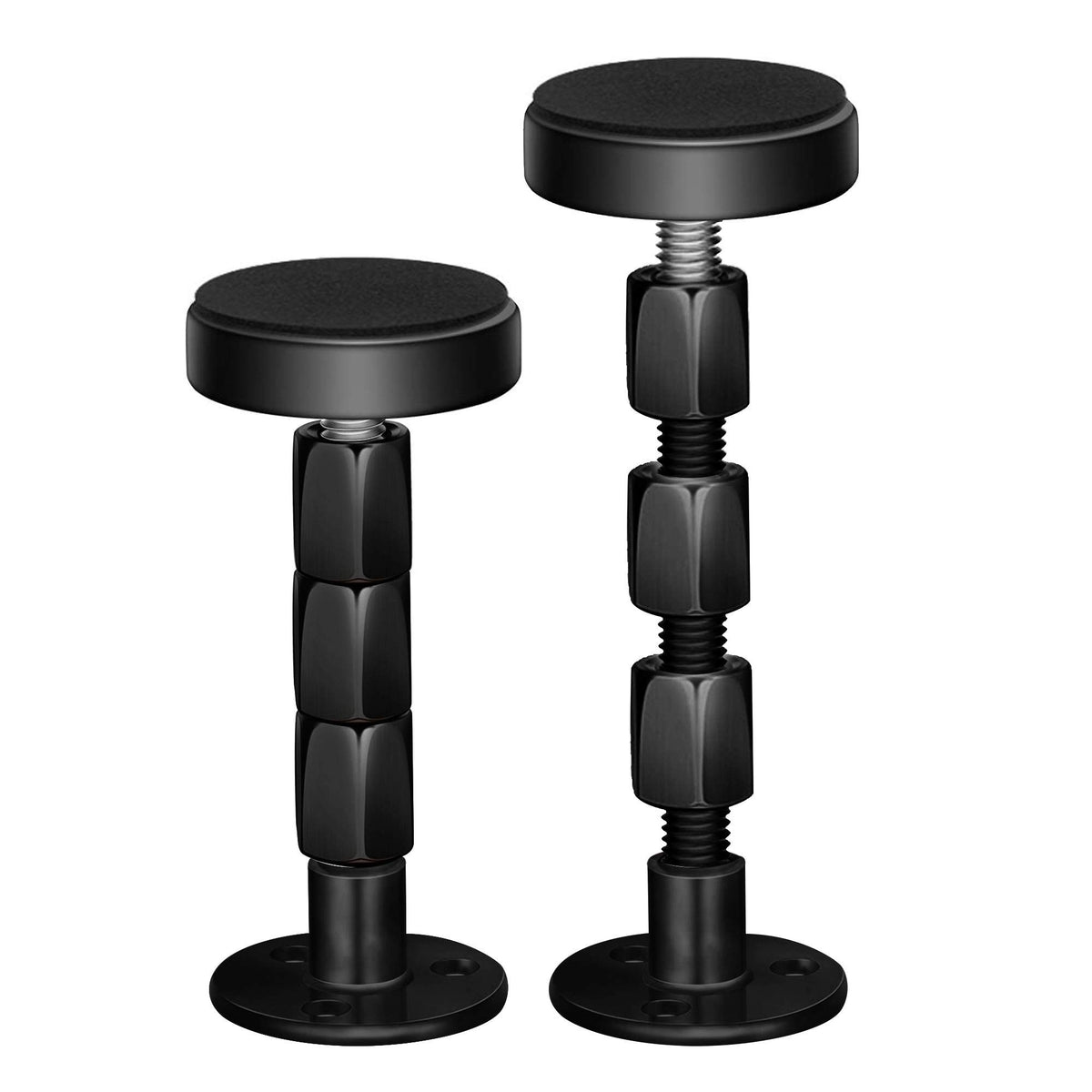 Neatbuddy 2PCS Black Adjustable Bed Frame Anti-Shake Tool, Headboard Stoppers with Free Furniture Pads and Screws, No More Creak