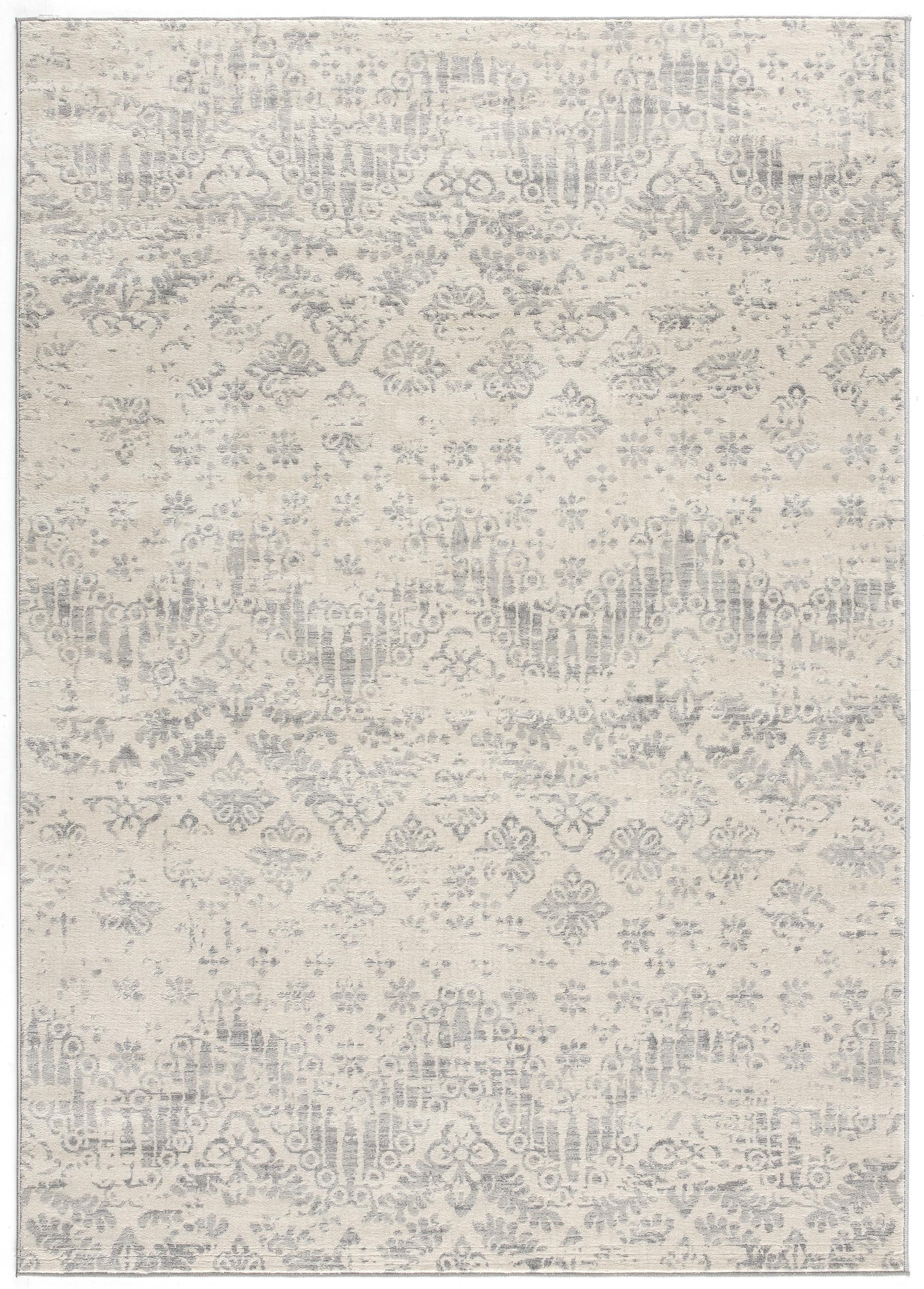 2 X 2 Beige And Gray Floral Medallion Square Rug