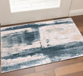 2 X 3 Blue Beige And Gray Abstract Area Rug