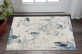 2 X 3 Blue Cream And Gray Abstract Area Rug