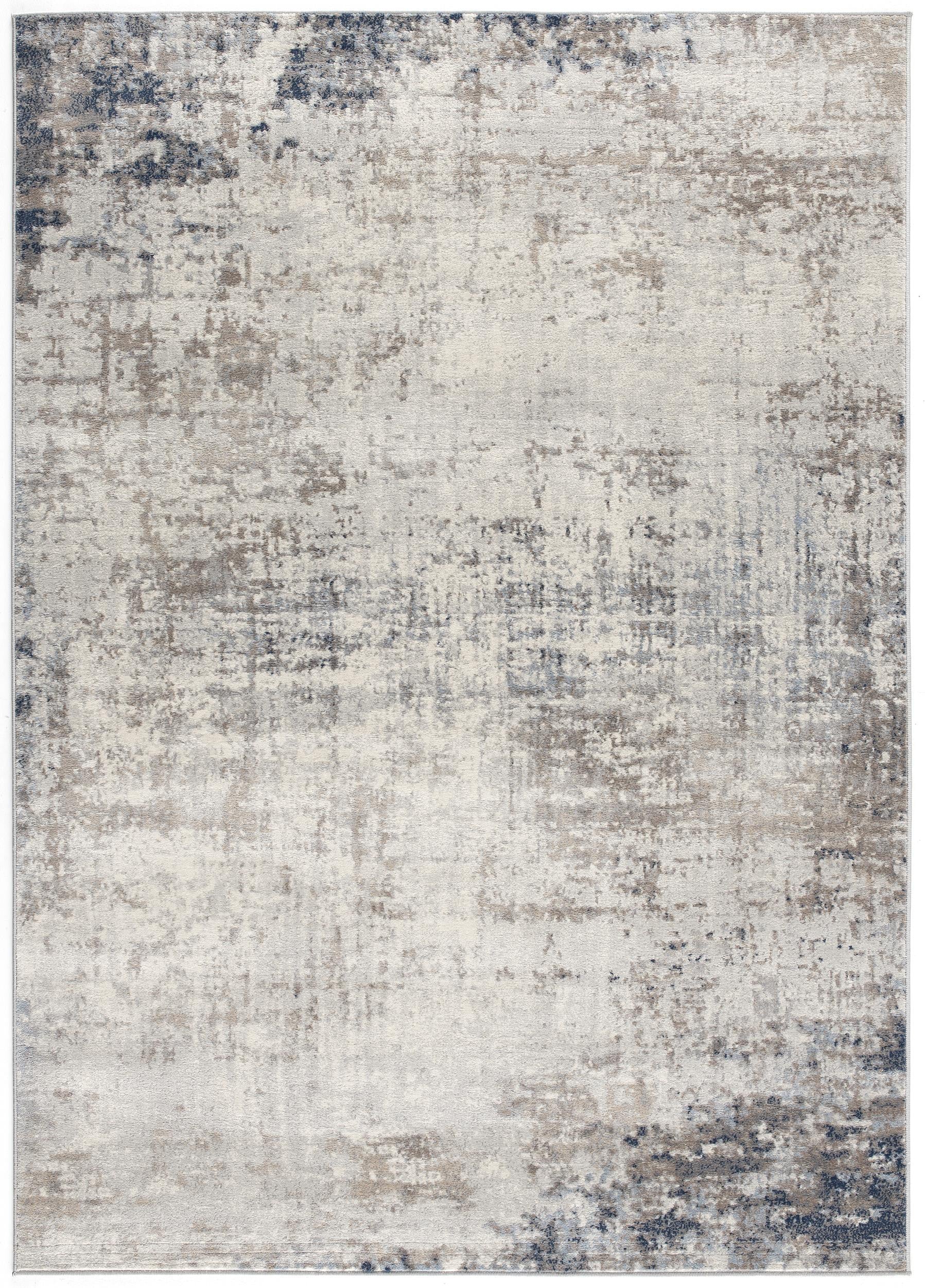2 X 2 Navy Blue Beige And Gray Abstract Square Rug