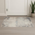 2 X 3 Navy Blue And Beige Abstract Area Rug