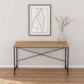 47'' Natural and Black Wood and Metal Computer Desk