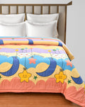 Kitch Deco Glace Cotton Printed Reversible Kids Double Bed & Kids Comforter/Dohar/Quilt, 200 Gsm (90X100Inch) Good Night