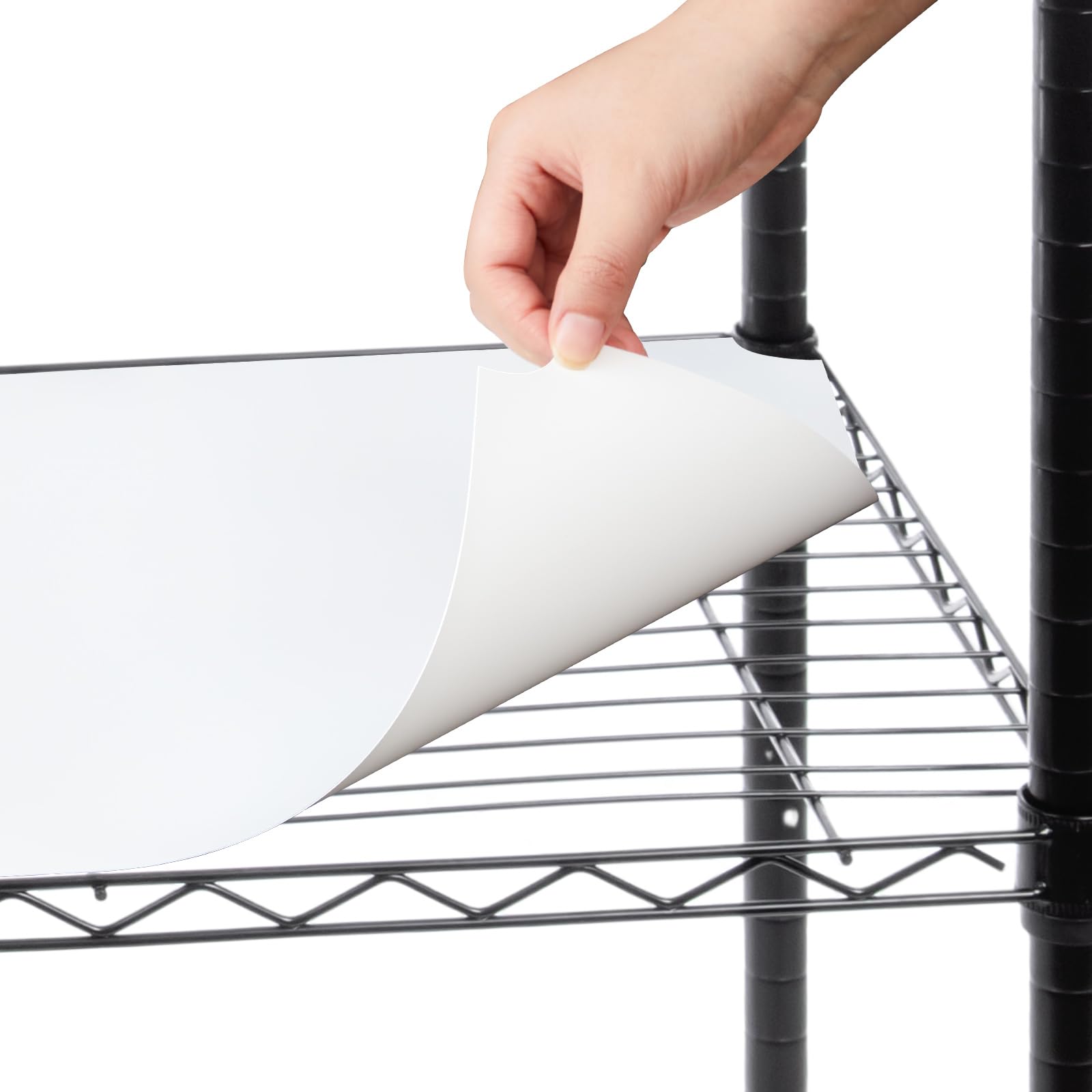 Sliner 8 Pack 18 x 48 Inch Wire Shelf Liner White Plastic Waterproof Liners for Organizing Metal Rack Shelves, Kitchen Cabinets,