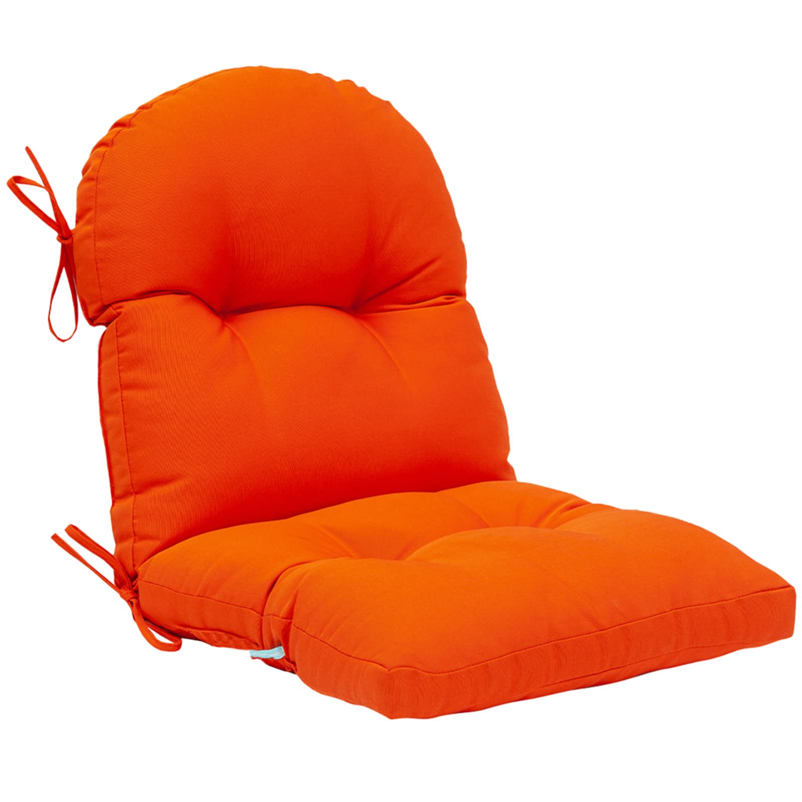 Qilloway Indoor Outdoor Seat Back Chair Pads Tufted Cushion, Spring/Summer Seasonal Replacement Cushions. (Set Of 2, Orange)