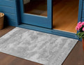3 X 5 Silver And Gray Abstract Washable Indoor Outdoor Area Rug