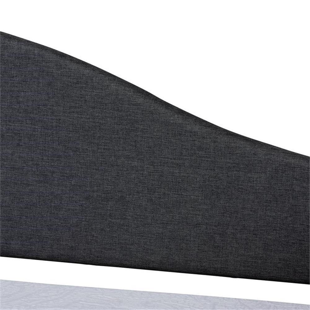 Baxton Studio Milligan Modern and Contemporary Charcoal Fabric Upholstered and Dark Brown Finished Wood Twin Size Daybed