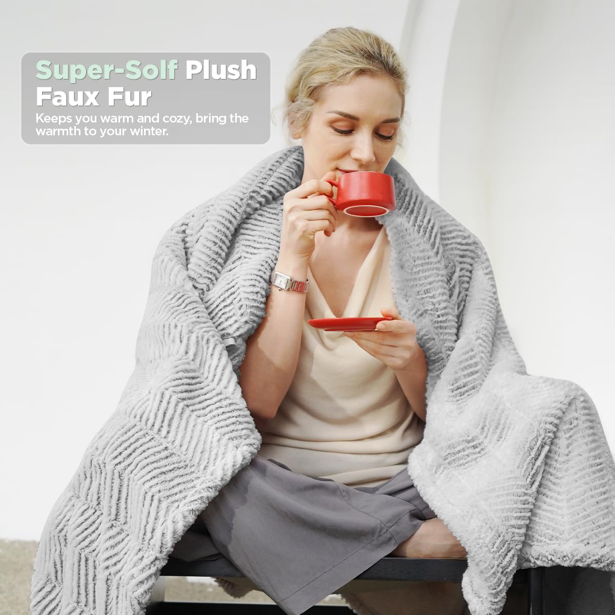 Templewet Heated Blanket Electric Blanket 50'' X 60'' - Cozy Soft Heated Throw With 5 Heating Levels & 3 Hours Auto Off,Machine