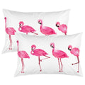 Arightex Bedding Pillowcases Pink Flamingo Pillow Covers Soft And Fashion Tropical Birds White Simple Pillow Cases Set Of 2 (Sta