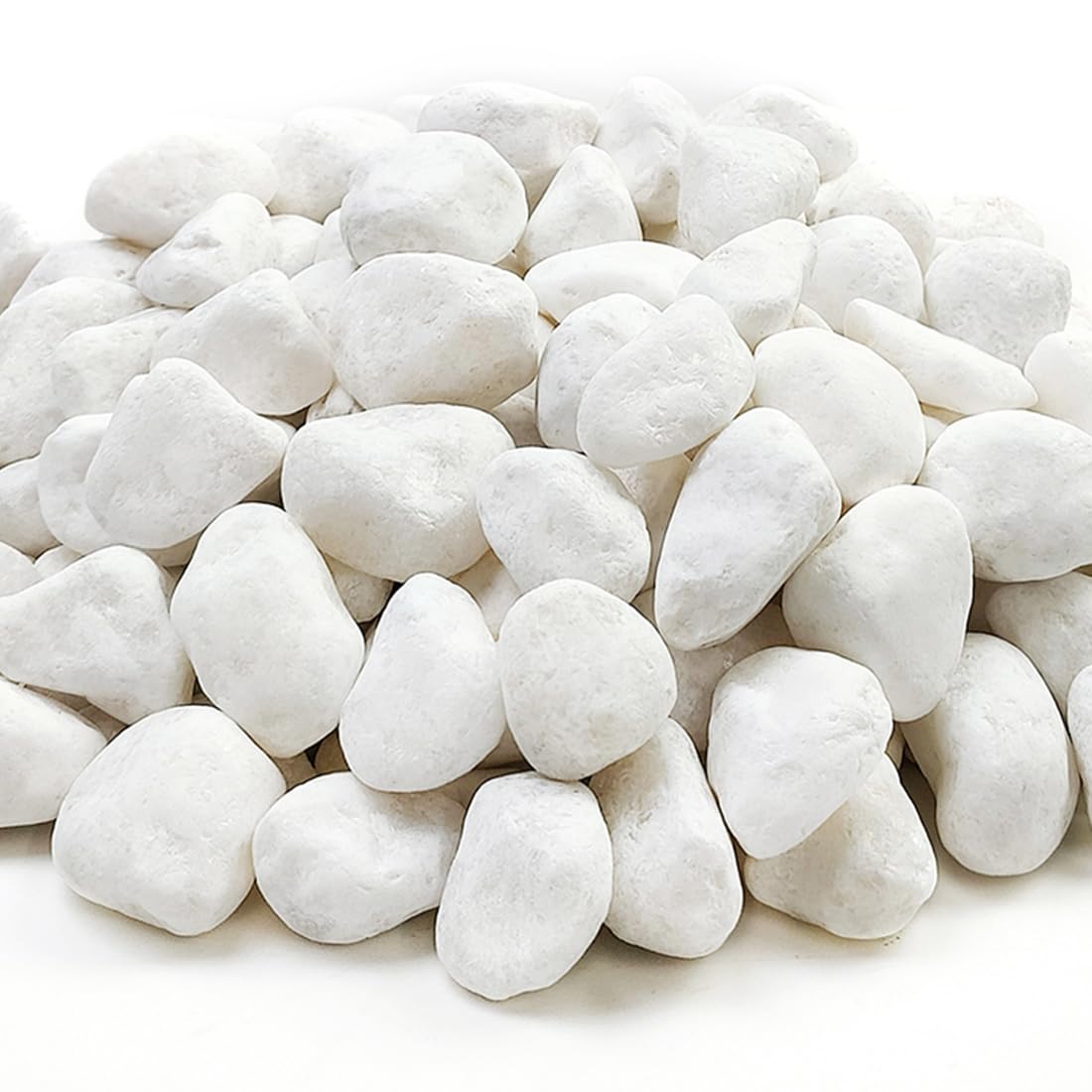Yiszm 20Lb White River Rocks For Landscaping, 1-2 Inch Natural Pebbles For Indoor Plants, Snow White Decorative Stones, Ideal Fo