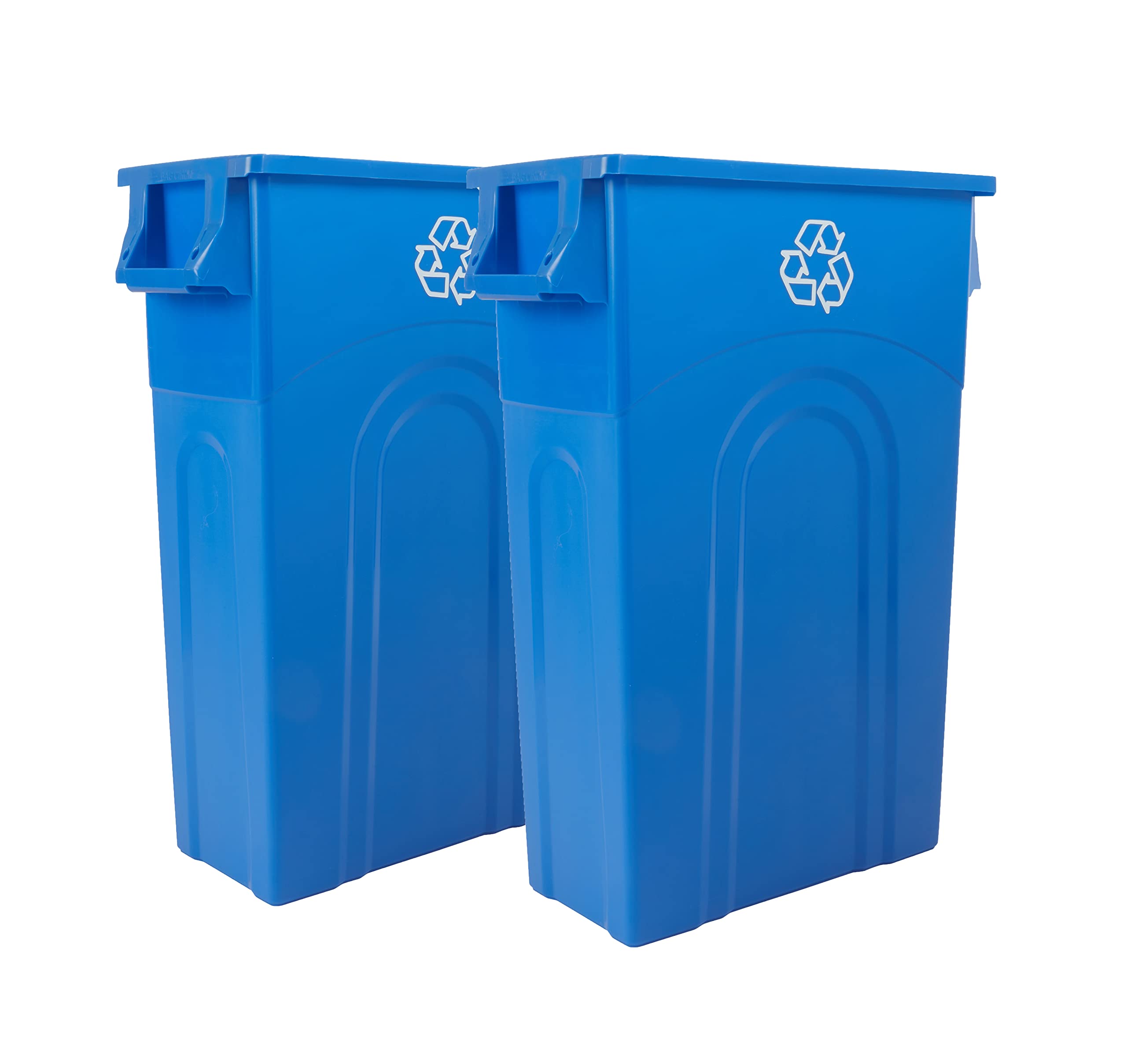 United Solutions Highboy Recycling Container, 23 Gallon, Space Saving Slim Profile and Easy Bag Removal for Indoor or Outdoor us