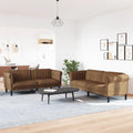 vidaXL Velvet Sofa Set - 2pc Brown Settee and Armchair, Modern Living Room Furniture with Sturdy Legs and Plush Comfort