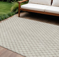 8 X 10 Beige And Ivory Floral Washable Indoor Outdoor Area Rug
