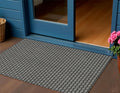 3 X 5 Black And Gray Floral Washable Indoor Outdoor Area Rug