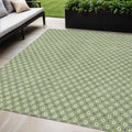 5 X 8 Green And Gray Floral Washable Indoor Outdoor Area Rug