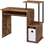 Acme Lyphre Wooden Top Computer Desk in Weathered Oak and Black