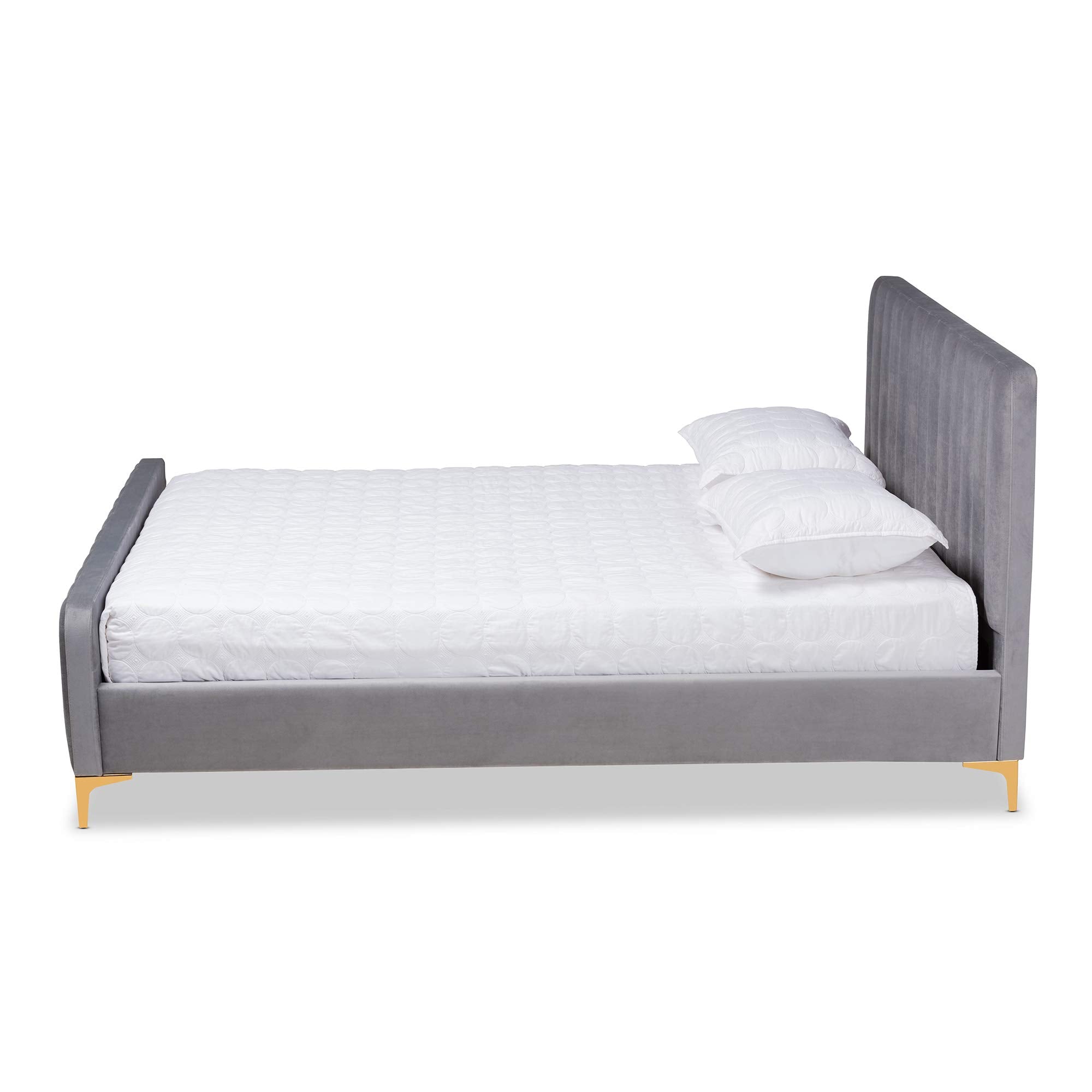 Baxton Studio Nami Beds (Platform), King, Light Grey
