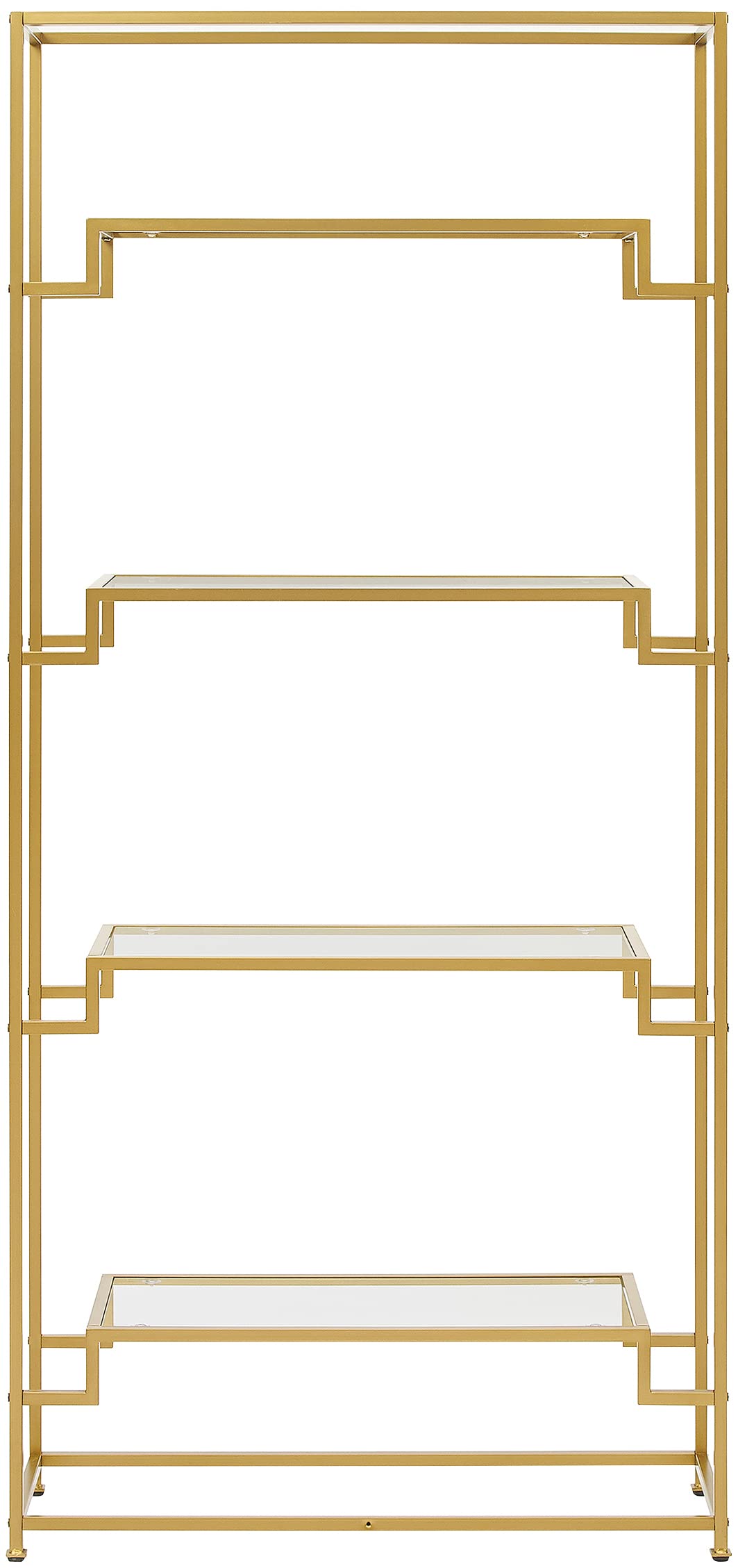 Crosley Furniture Celeste Bookshelf With Glass Shelves, Bookcase Storage, Gold