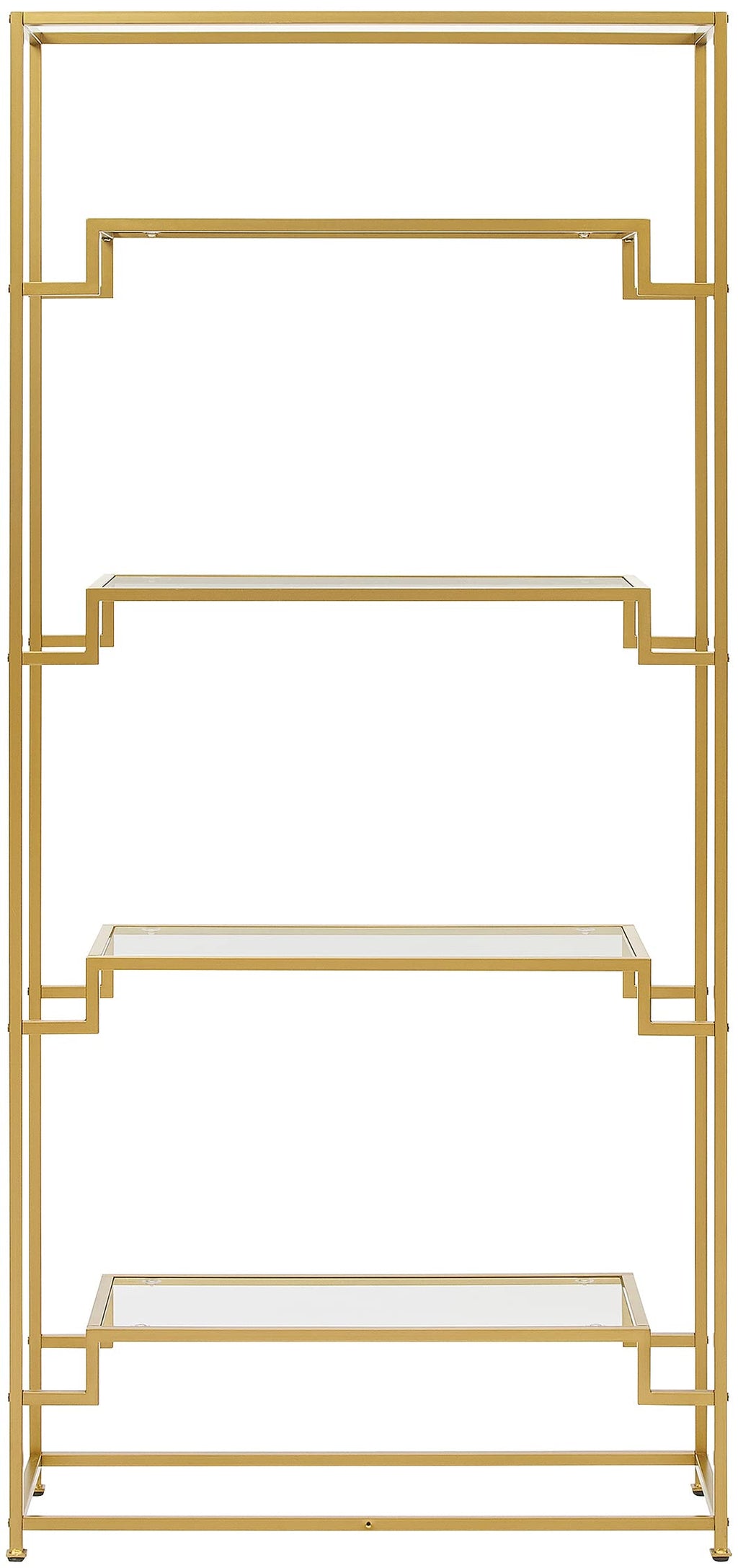 Crosley Furniture Celeste Bookshelf With Glass Shelves, Bookcase Storage, Gold